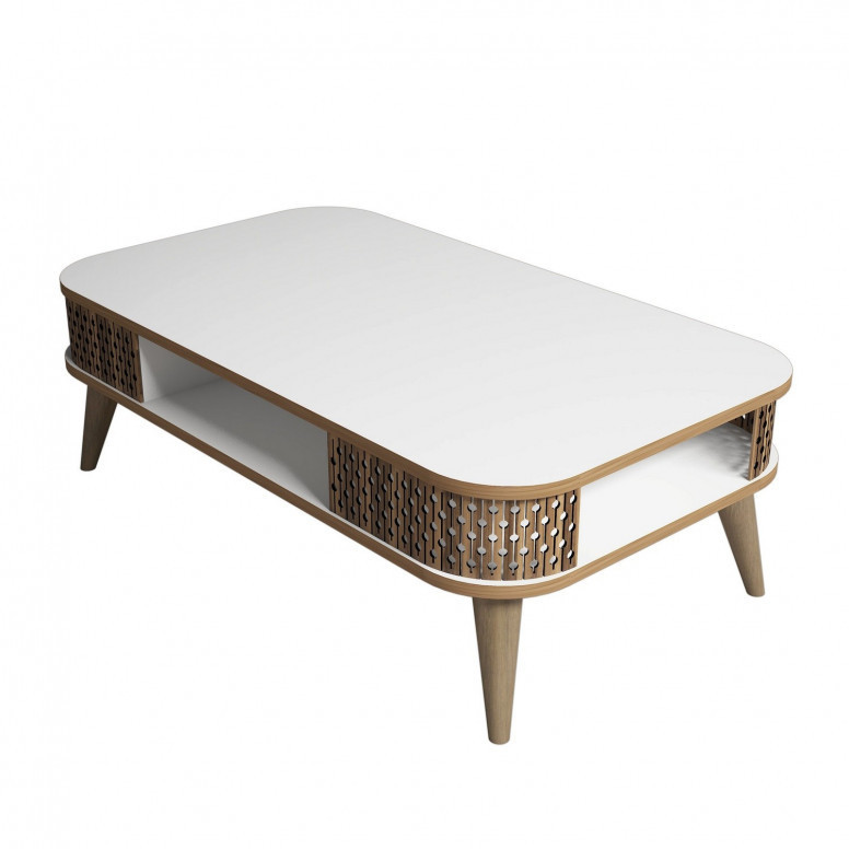 Masuta de Cafea Model Schroeder, 105x60x34.6 cm, Alb Masuta de Cafea Model Schroeder, 105x60x34.6 cm, Alb