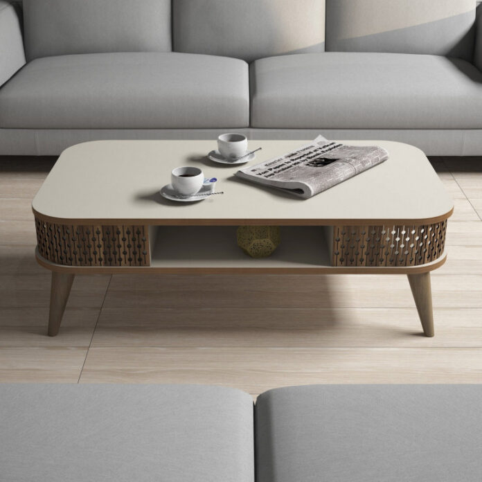 Masuta de Cafea Model Schroeder, 105x60x34.6 cm, Crem Masuta de Cafea Model Schroeder, 105x60x34.6 cm, Crem