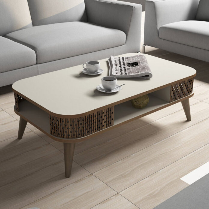Masuta de Cafea Model Schroeder, 105x60x34.6 cm, Crem Masuta de Cafea Model Schroeder, 105x60x34.6 cm, Crem