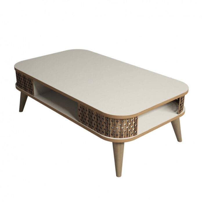 Masuta de Cafea Model Schroeder, 105x60x34.6 cm, Crem Masuta de Cafea Model Schroeder, 105x60x34.6 cm, Crem