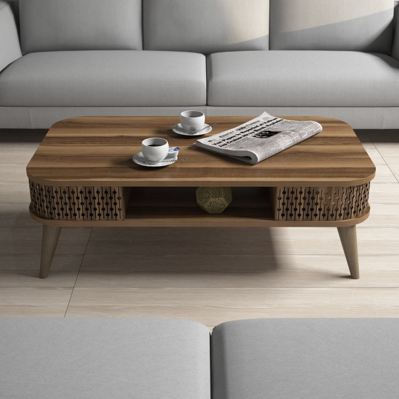 Masuta de Cafea Model Schroeder, 105x60x34.6 cm, Nuc Masuta de Cafea Model Schroeder, 105x60x34.6 cm, Nuc