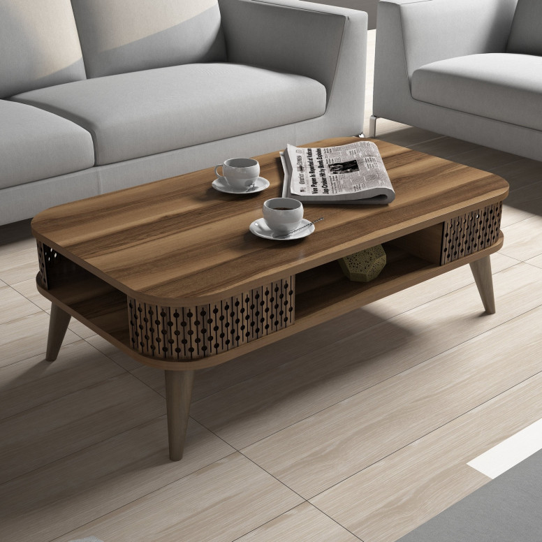 Masuta de Cafea Model Schroeder, 105x60x34.6 cm, Nuc Masuta de Cafea Model Schroeder, 105x60x34.6 cm, Nuc