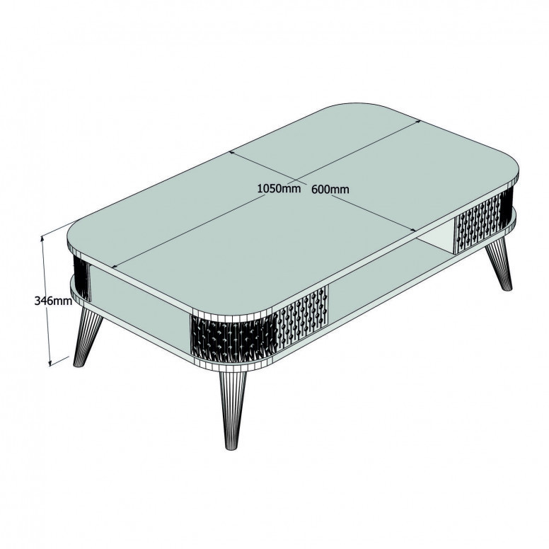 Masuta de Cafea Model Schroeder, 105x60x34.6 cm, Nuc Masuta de Cafea Model Schroeder, 105x60x34.6 cm, Nuc