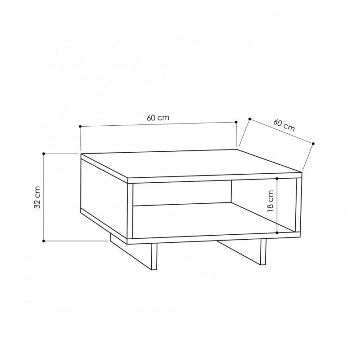 Masuta de Cafea Model Simmons, 60x60x32 cm, Alb/Antracit Masuta de Cafea Model Simmons, 60x60x32 cm, Alb/Antracit