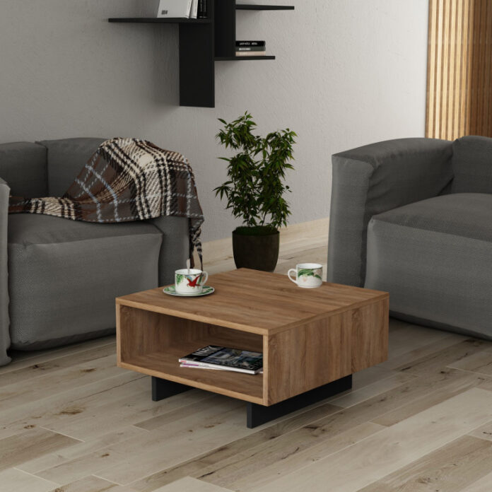 Masuta de Cafea Model Simmons, 60x60x32 cm, Stejar/Antracit Masuta de Cafea Model Simmons, 60x60x32 cm, Stejar/Antracit