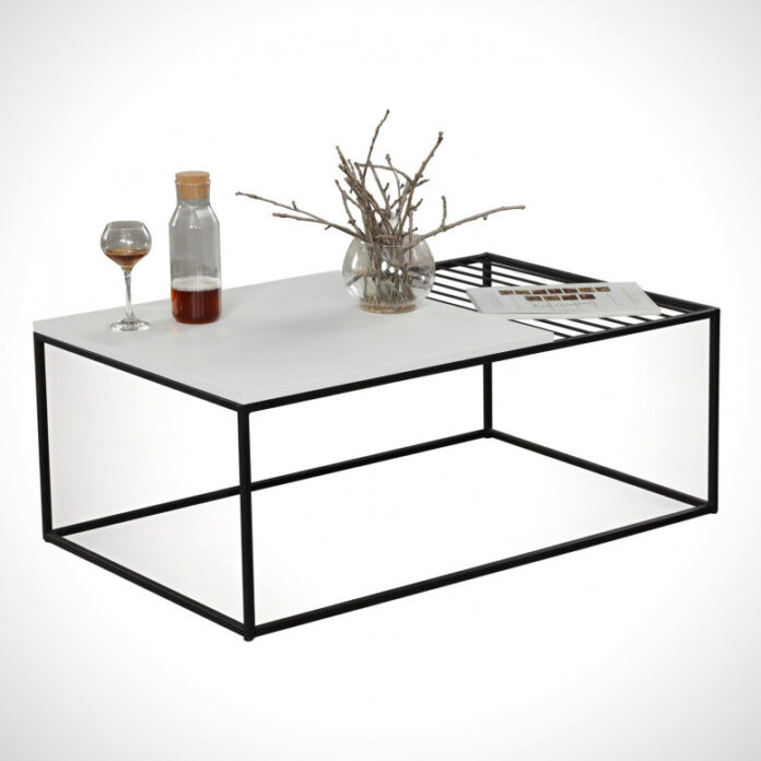 Masuta de Cafea Model Sloan, 95x55x43 cm, Alb/Negru Masuta de Cafea Model Sloan, 95x55x43 cm, Alb/Negru