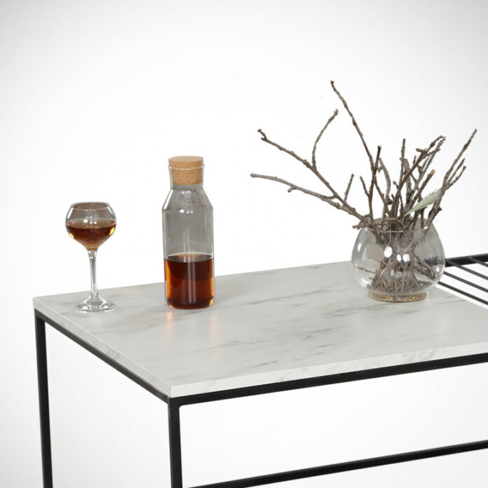 Masuta de Cafea Model Sloan, 95x55x43 cm, Marmorat/Negru Masuta de Cafea Model Sloan, 95x55x43 cm, Marmorat/Negru
