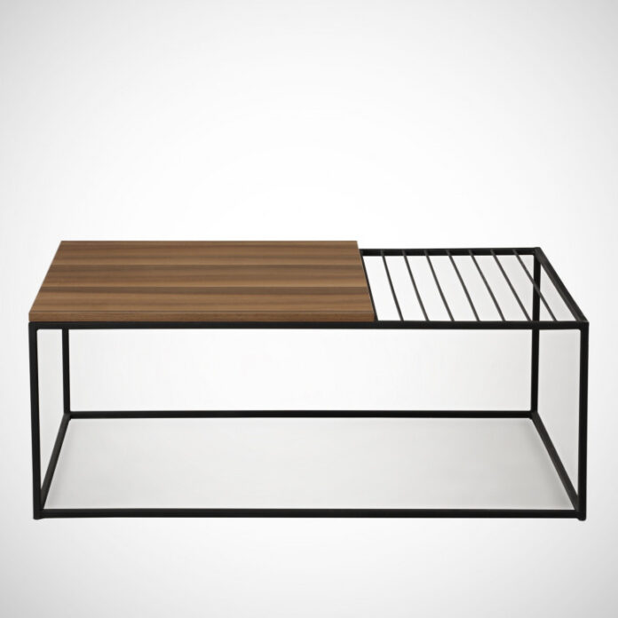 Masuta de Cafea Model Sloan, 95x55x43 cm, Nuc/Negru Masuta de Cafea Model Sloan, 95x55x43 cm, Nuc/Negru