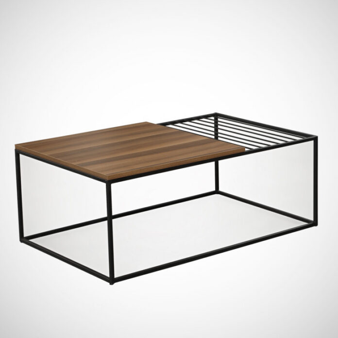 Masuta de Cafea Model Sloan, 95x55x43 cm, Nuc/Negru Masuta de Cafea Model Sloan, 95x55x43 cm, Nuc/Negru