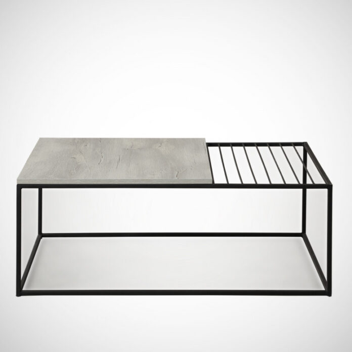 Masuta de Cafea Model Sloan, 95x55x43 cm, Stejar deschis/Negru Masuta de Cafea Model Sloan, 95x55x43 cm, Stejar deschis/Negru