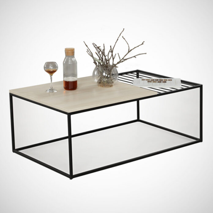Masuta de Cafea Model Sloan, 95x55x43 cm, Stejar/Negru Masuta de Cafea Model Sloan, 95x55x43 cm, Stejar/Negru