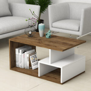 Masuta de Cafea Model Summers, 90x42x54 cm, Nuc inchis/Alb Masuta de Cafea Model Summers, 90x42x54 cm, Nuc inchis/Alb