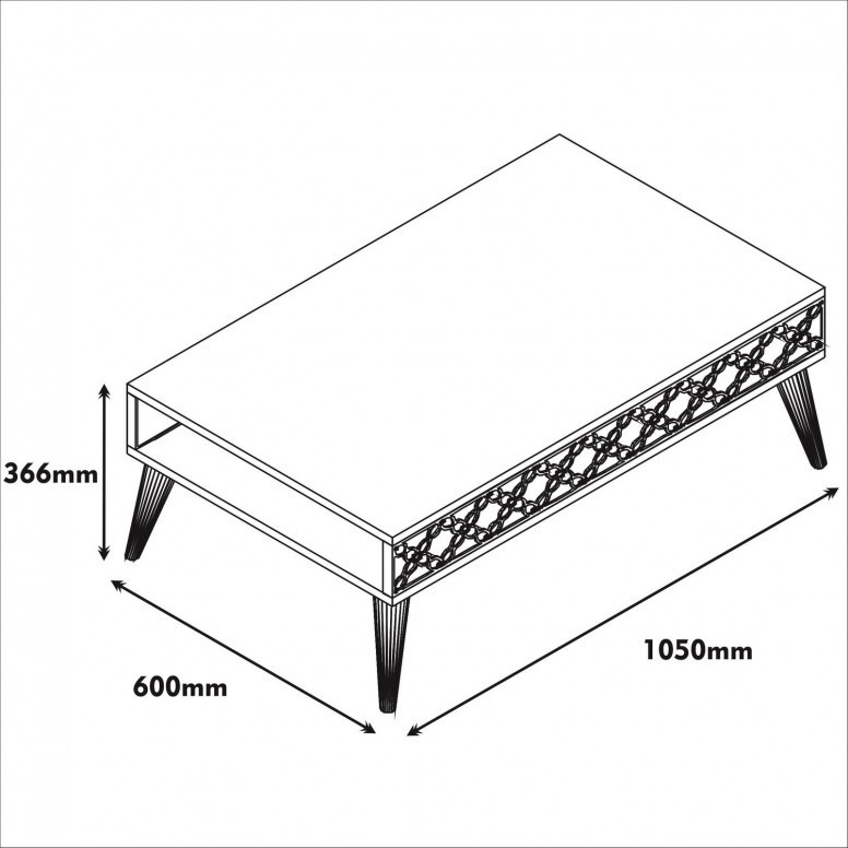 Masuta de Cafea Model Trevino, 105x60x36.6 cm, Nuc/Alb Masuta de Cafea Model Trevino, 105x60x36.6 cm, Nuc/Alb