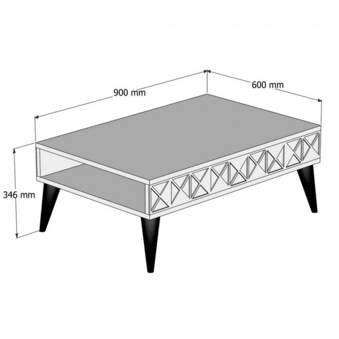Masuta de Cafea Model Trevino, 90x60x34.6 cm, Alb Masuta de Cafea Model Trevino, 90x60x34.6 cm, Alb