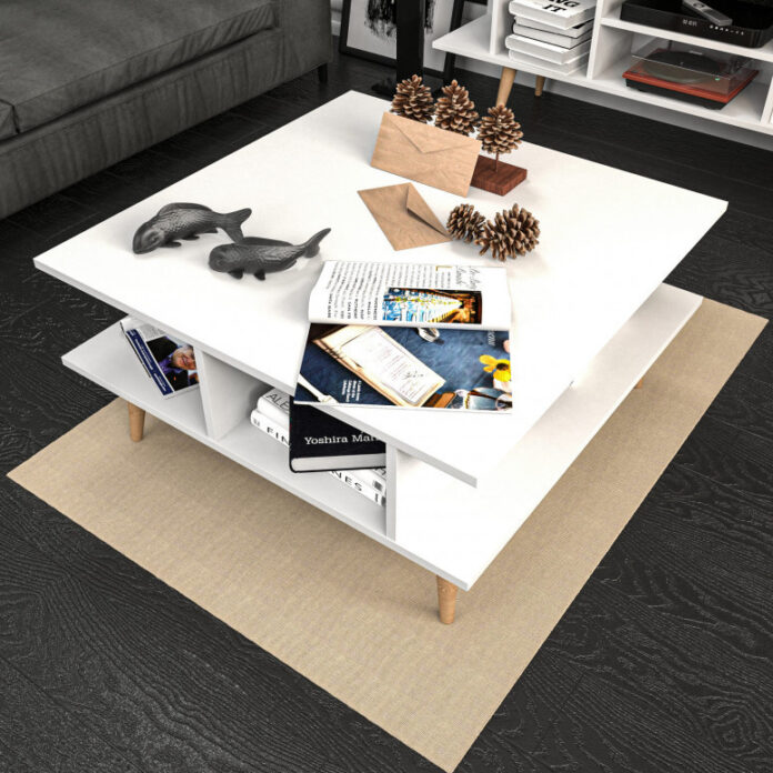 Masuta de Cafea Model Vienna, 89x89x44 cm, Alb Masuta de Cafea Model Vienna, 89x89x44 cm, Alb