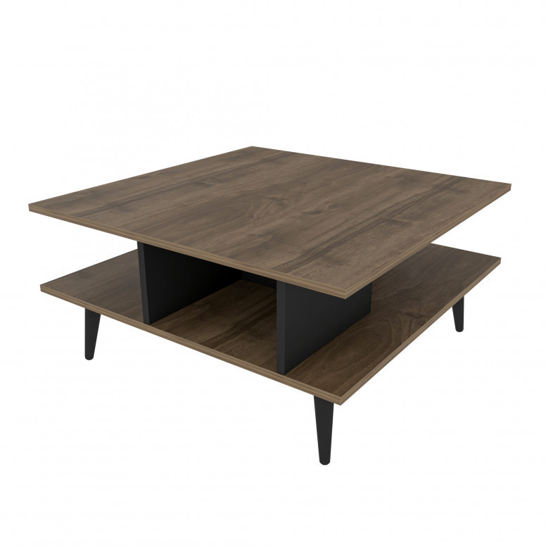 Masuta de Cafea Model Vienna, 89x89x44 cm, Nuc/Negru Masuta de Cafea Model Vienna, 89x89x44 cm, Nuc/Negru