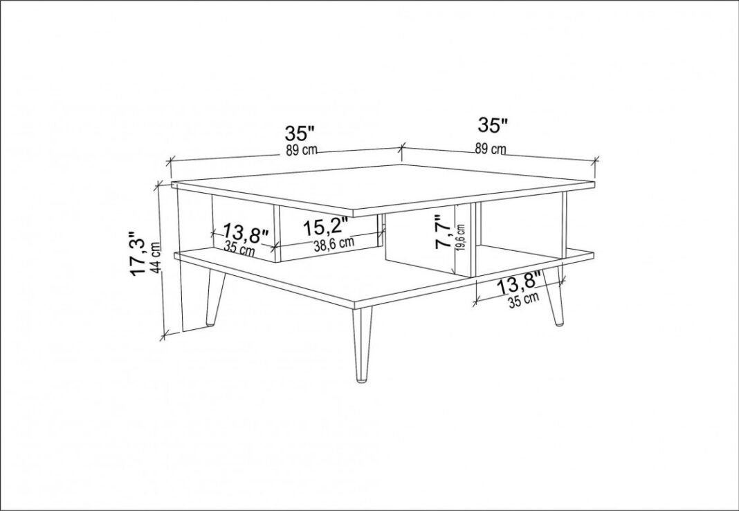 Masuta de Cafea Model Vienna, 89x89x44 cm, Nuc/Negru Masuta de Cafea Model Vienna, 89x89x44 cm, Nuc/Negru