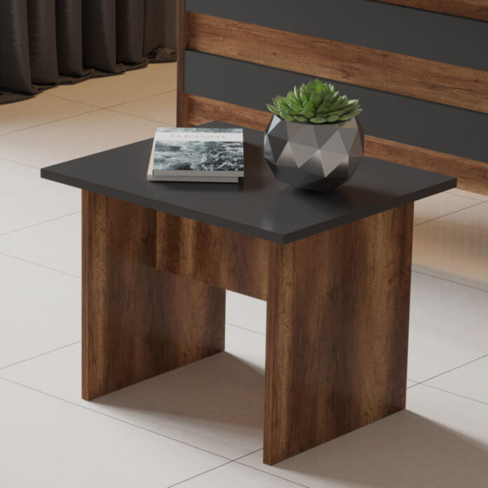 Masuta de Cafea Model Villalobos, 60x50x46.3 cm, Nuc/Antracit Masuta de Cafea Model Villalobos, 60x50x46.3 cm, Nuc/Antracit
