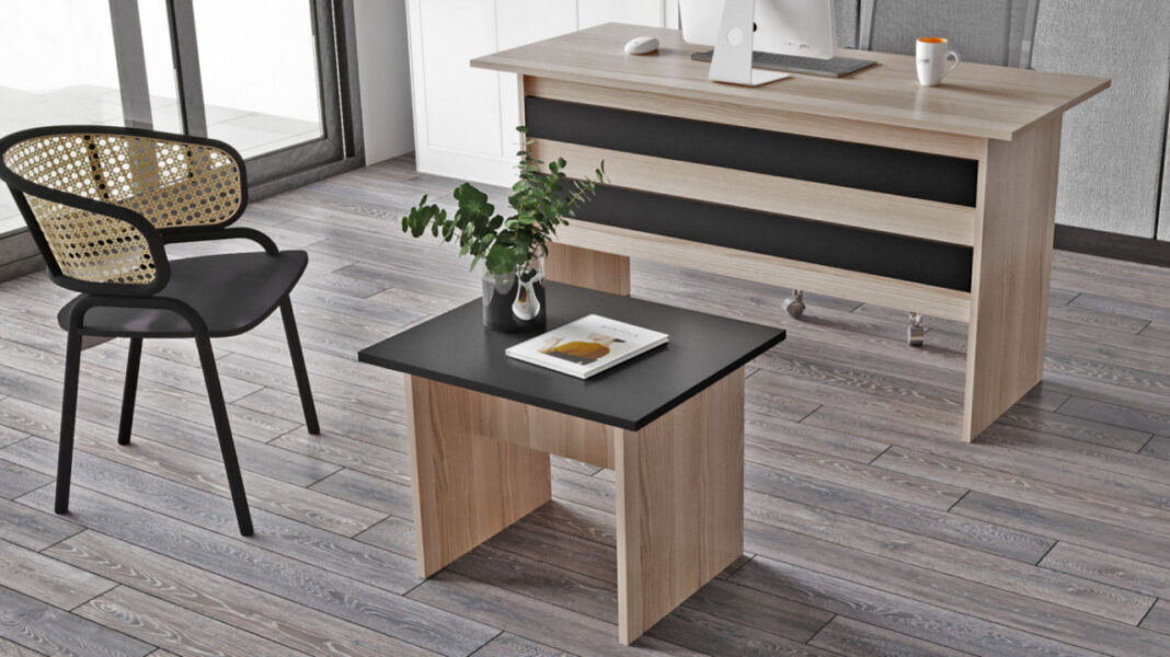 Masuta de Cafea Model Villalobos, 60x50x46.3 cm, Stejar/Negru Masuta de Cafea Model Villalobos, 60x50x46.3 cm, Stejar/Negru