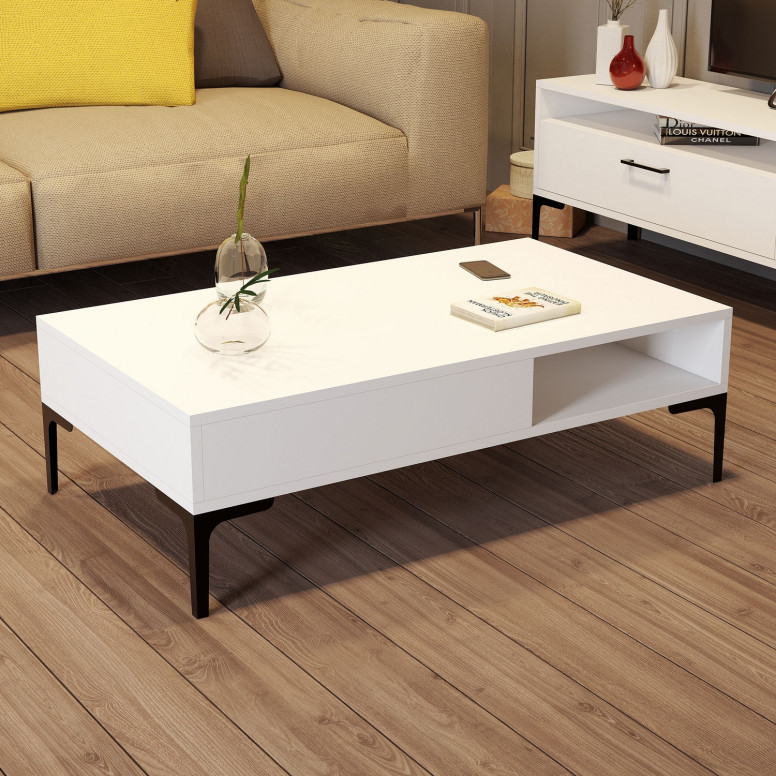 Masuta de Cafea Model Walker, 105x60x32.6 cm, Alb Masuta de Cafea Model Walker, 105x60x32.6 cm, Alb