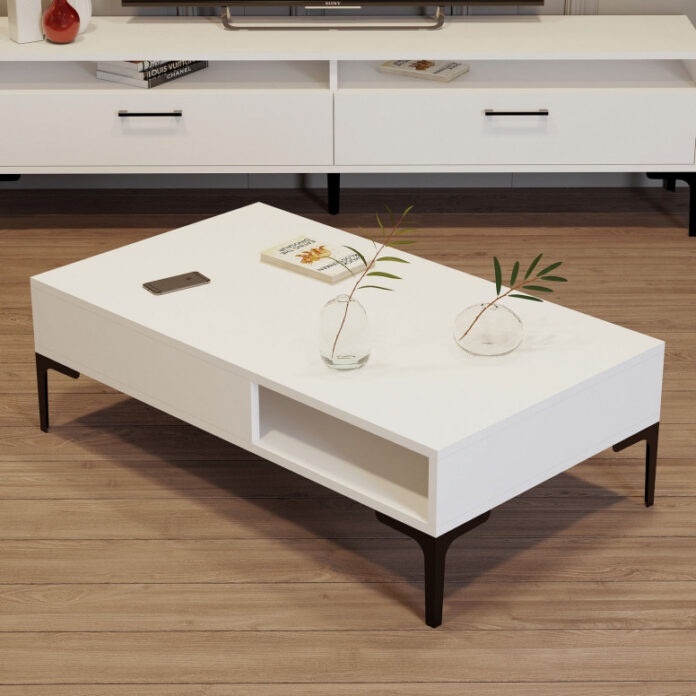 Masuta de Cafea Model Walker, 105x60x32.6 cm, Alb Masuta de Cafea Model Walker, 105x60x32.6 cm, Alb