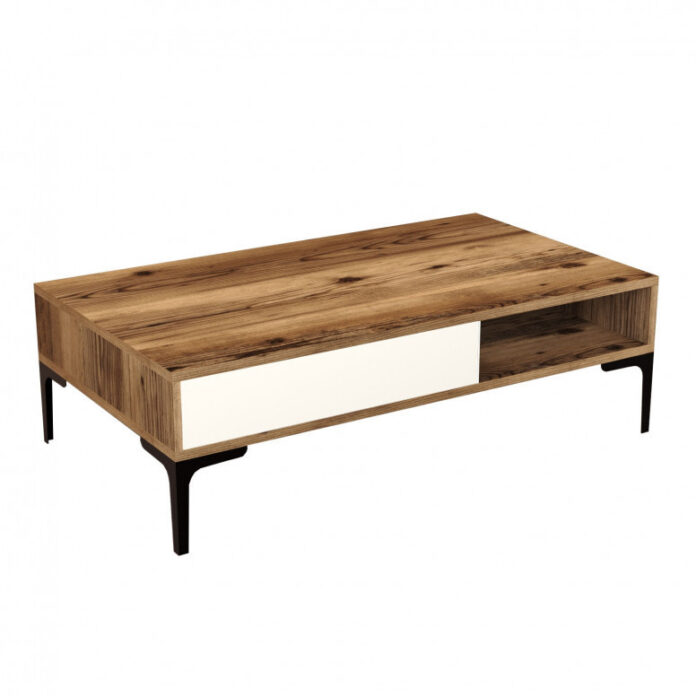 Masuta de Cafea Model Walker, 105x60x32.6 cm, Nuc/Crem Masuta de Cafea Model Walker, 105x60x32.6 cm, Nuc/Crem