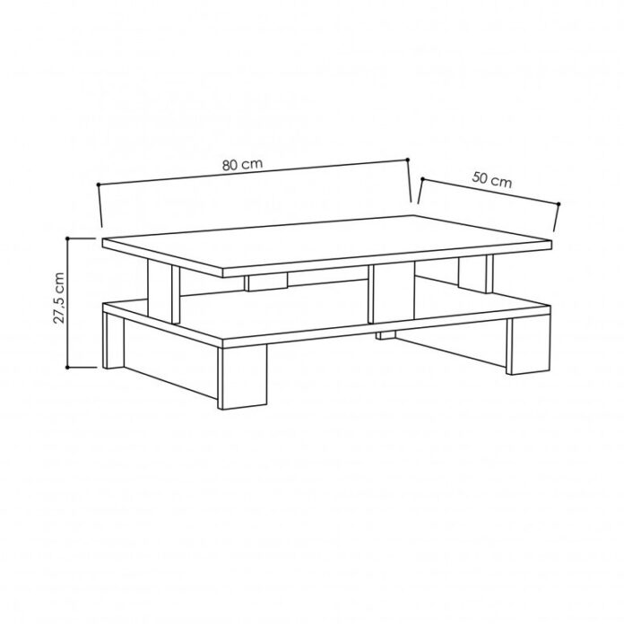 Masuta de Cafea Model Woods, 80x50x27.5 cm, Antracit Masuta de Cafea Model Woods, 80x50x27.5 cm, Antracit