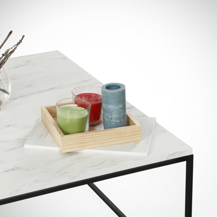 Măsuţă de cafea Poly Alb 75x43x75 cm Măsuţă de cafea Poly Alb 75x43x75 cm