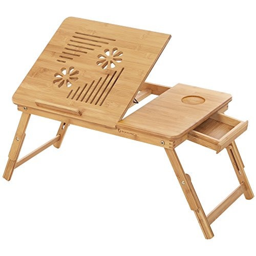 Masuta Suport Laptop Model Kaisley, 55x35x(21-29) cm, Natural, Lemn Masuta Suport Laptop Model Kaisley, 55x35x(21-29) cm, Natural, Lemn