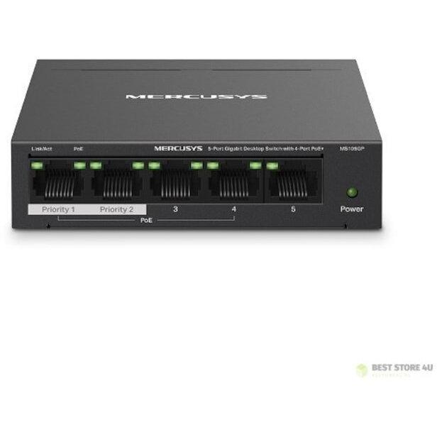 Switch Mercusys MS105GP fara management cu PoE 5x1000Mbps (4xPoE+) Switch Mercusys MS105GP fara management cu PoE 5x1000Mbps (4xPoE+)