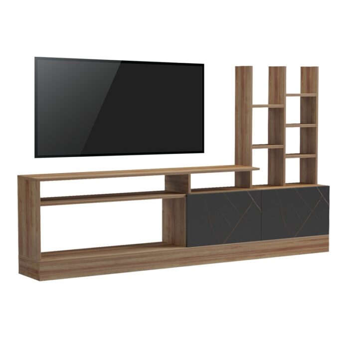 Mobilă TV Seruno, stejar/negru, 170x25x100 cm Mobilă TV Seruno, stejar/negru, 170x25x100 cm