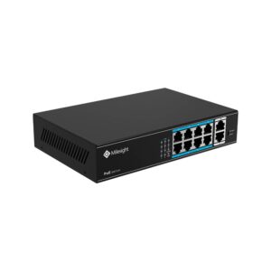 Switch cu 8 porturi PoE Milesight MS-S0208-EL, 2 Gbps, MAC 2.000, plug and play Switch cu 8 porturi PoE Milesight MS-S0208-EL, 2 Gbps, MAC 2.000, plug and play