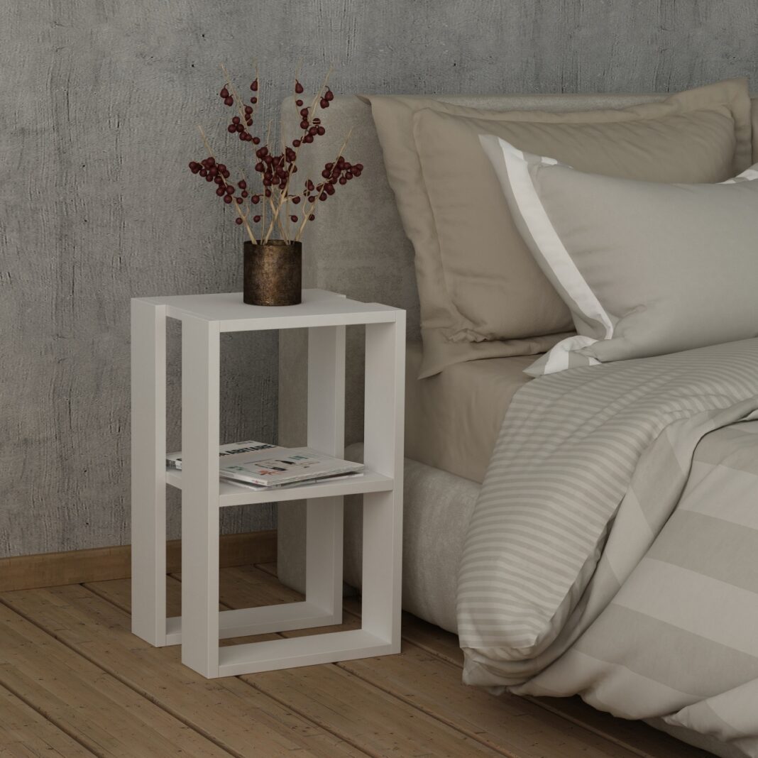 Noptiera Lonie Alb 30x55x30 cm Noptiera Lonie Alb 30x55x30 cm