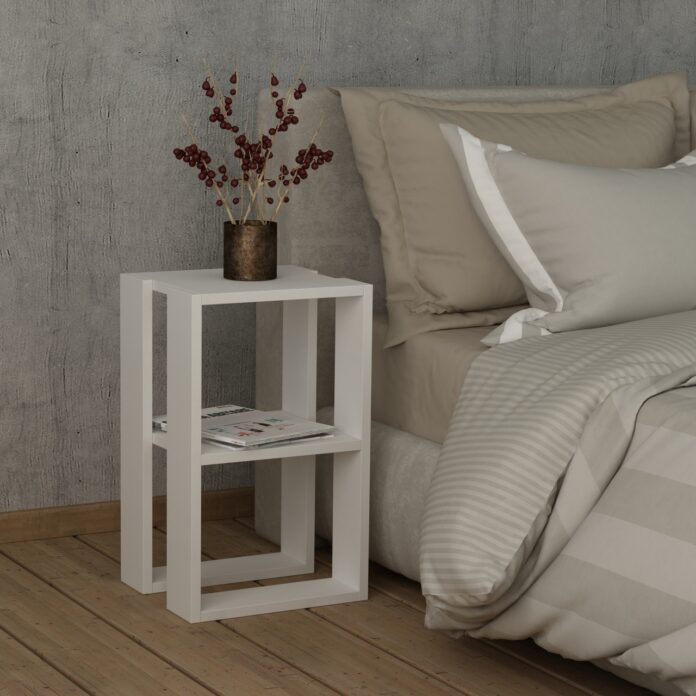 Noptiera Lonie Alb 30x55x30 cm Noptiera Lonie Alb 30x55x30 cm