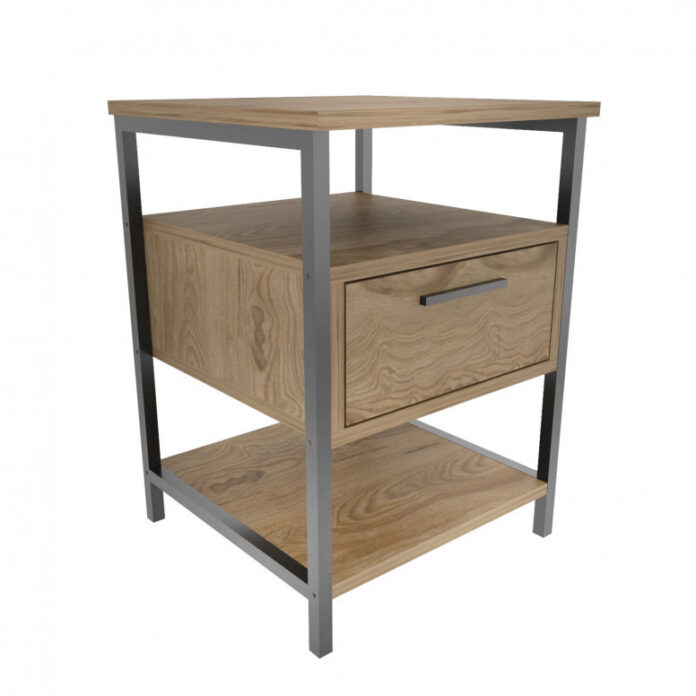 Noptiera Model Davila, Negru/Stejar, 45x45x61.8cm Noptiera Model Davila, Negru/Stejar, 45x45x61.8cm