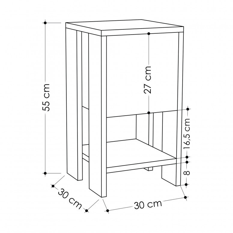 Noptiera Model Duke, Alb, 30X30X55cm Noptiera Model Duke, Alb, 30X30X55cm