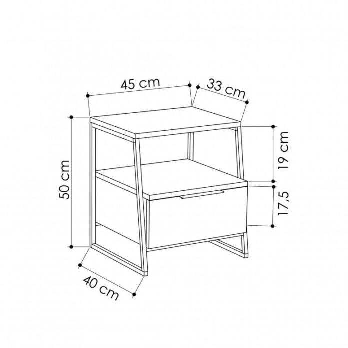 Noptiera Model Roberson, Antracit, 45x40x50cm Noptiera Model Roberson, Antracit, 45x40x50cm