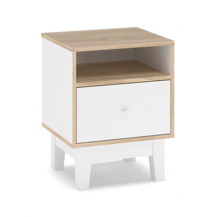 Noptiera Model Stark, Alb/Stejar sonoma, 45x44x58cm Noptiera Model Stark, Alb/Stejar sonoma, 45x44x58cm