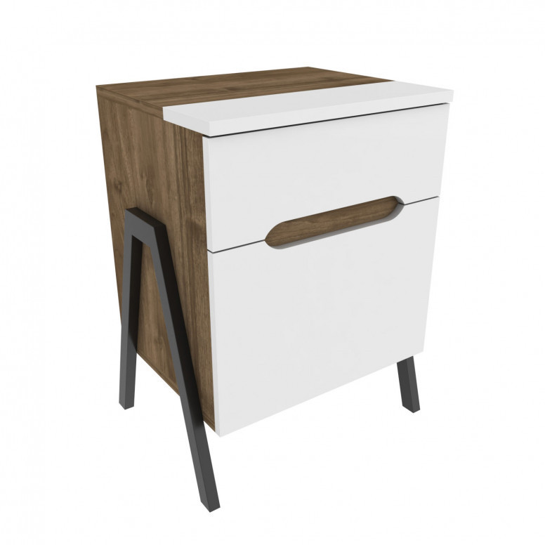 Noptiera Model Wong, Nuc/Alb, 45x38x63.5cm Noptiera Model Wong, Nuc/Alb, 45x38x63.5cm