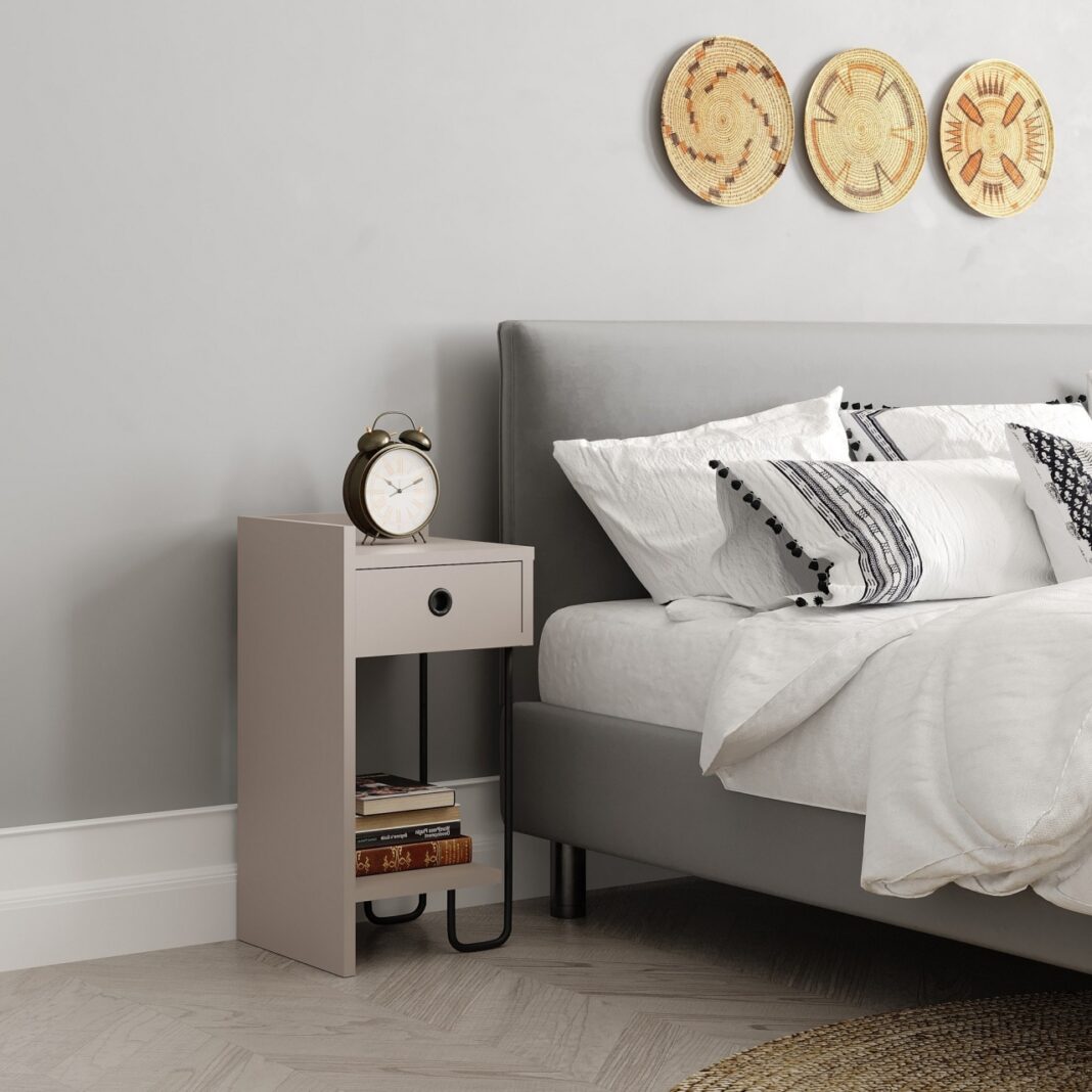 Noptiera Sirius Mocha deschis 32x61x30 cm Noptiera Sirius Mocha deschis 32x61x30 cm