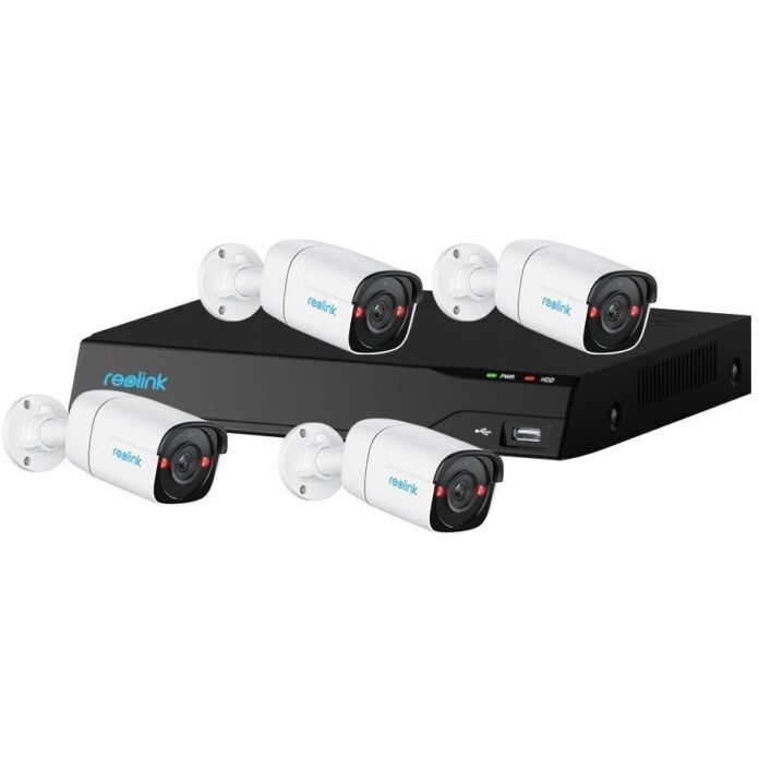 Sistem supraveghere exterior IP basic Reolink KIT-RLK-4EXTIP-12MP-30M-P-M, 4 camere, 12 MP, LED/IR 30 m, microfon, difuzor, slot card, PoE, HDD 2 TB Sistem supraveghere exterior IP basic Reolink KIT-RLK-4EXTIP-12MP-30M-P-M, 4 camere, 12 MP, LED/IR 30 m, microfon, difuzor, slot card, PoE, HDD 2 TB