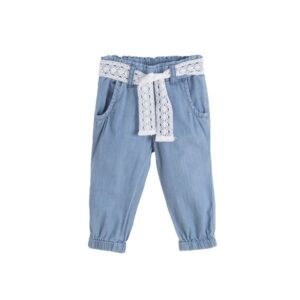 Pantaloni denim cu centura Newness Pantaloni denim cu centura Newness