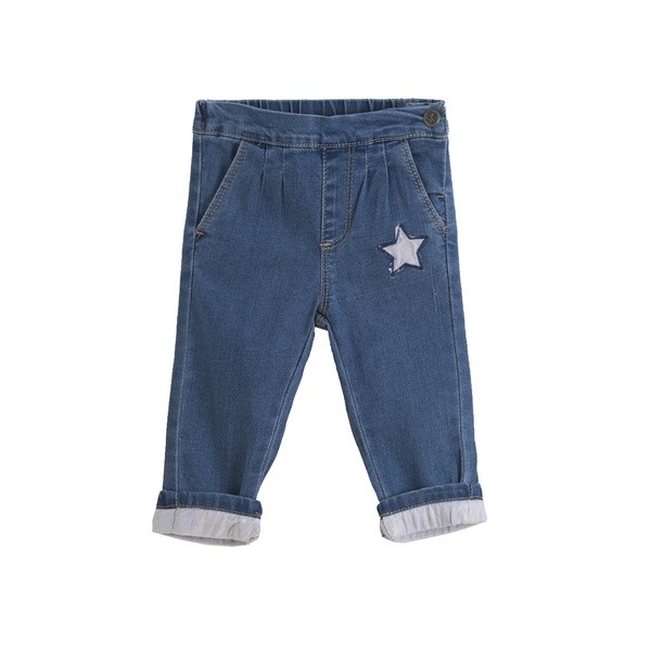 Pantaloni denim cu contur Newness Pantaloni denim cu contur Newness