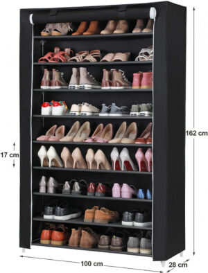 Pantofar, Songmics, Negru, 100x28x162 cm Pantofar, Songmics, Negru, 100x28x162 cm