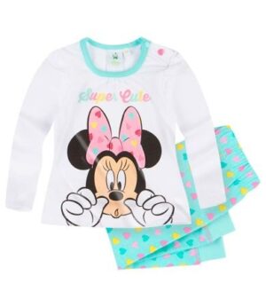 Pijama alba cu maneca lunga Minnie Mouse Pijama alba cu maneca lunga Minnie Mouse