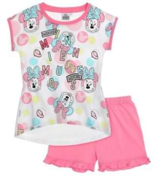 Pijama alba cu maneca scurta Minnie Mouse Pijama alba cu maneca scurta Minnie Mouse