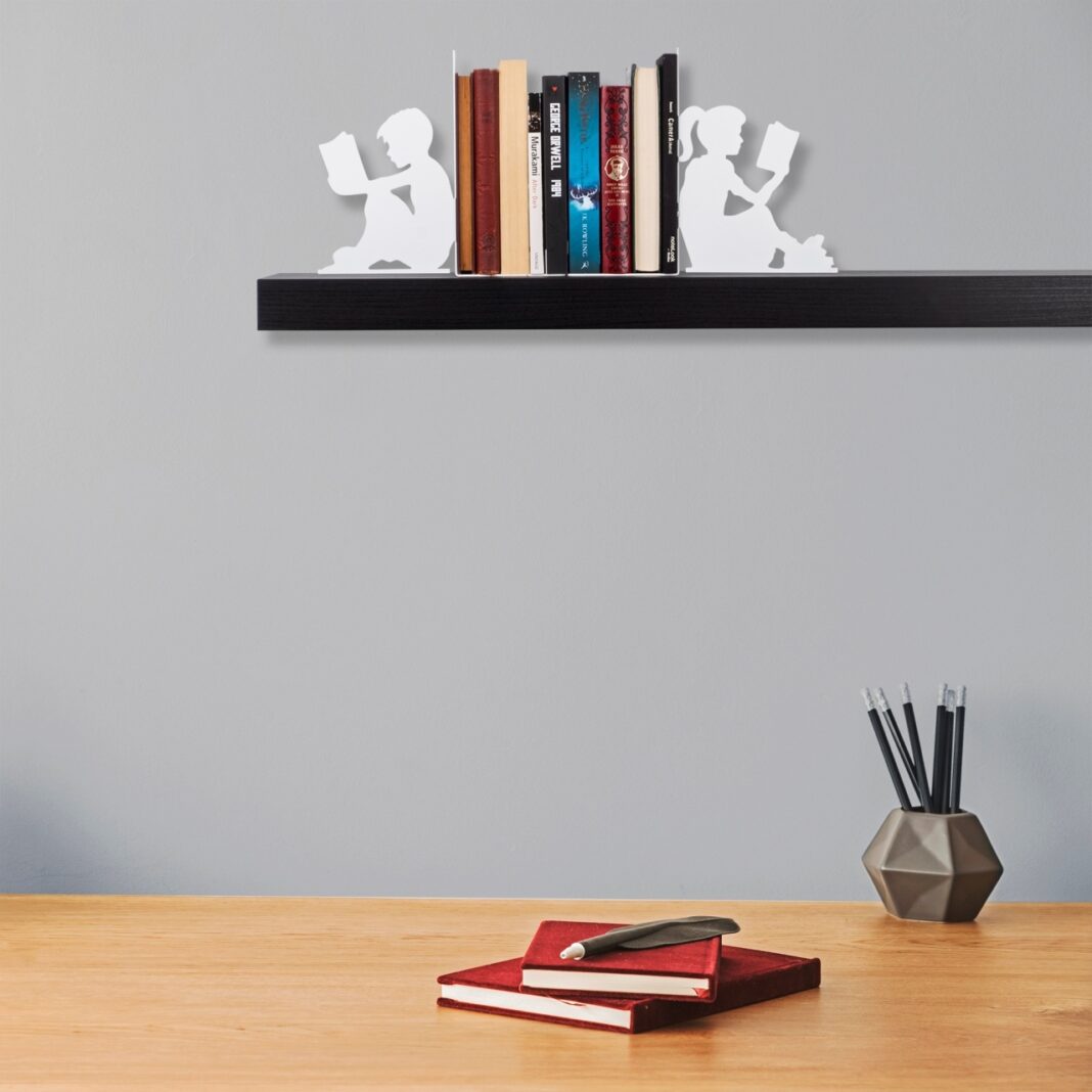 Raft de perete din metal Kitap Alb 40.5x14x22 cm Raft de perete din metal Kitap Alb 40.5x14x22 cm