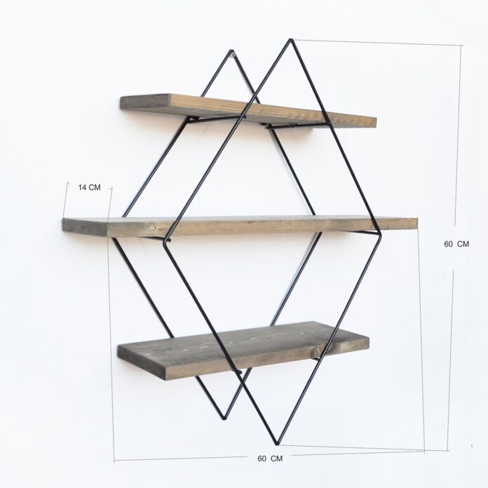 Raft din lemn Wr007 Nuc 60x60x14 cm Raft din lemn Wr007 Nuc 60x60x14 cm
