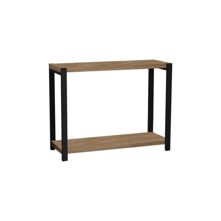Raft Lerf, stejar/negru, 48x17x40 cm