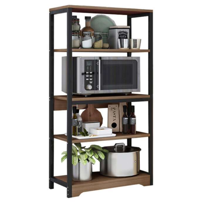 Raft metalic Model Kashton, Nuc/Negru, 60x30x126 cm Raft metalic Model Kashton, Nuc/Negru, 60x30x126 cm